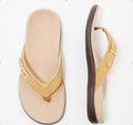 Women's casual flat bottomed PU metal home flip flops