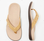 Women's casual flat bottomed PU metal home flip flops