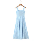 Light luxury style sexy scissor flower shoulder strap long skirt