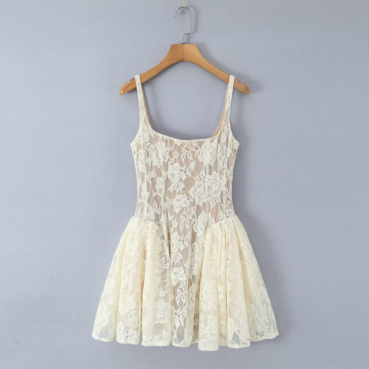 Light luxury camisole slimming low cut lace dress