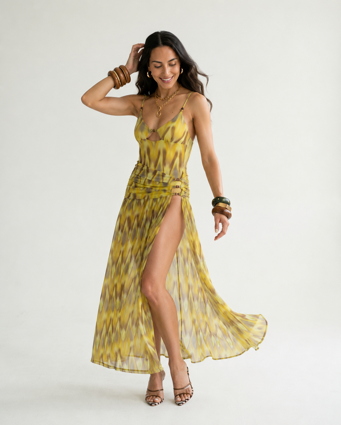 Radiant Abstract Printed Swimsuit Set-1