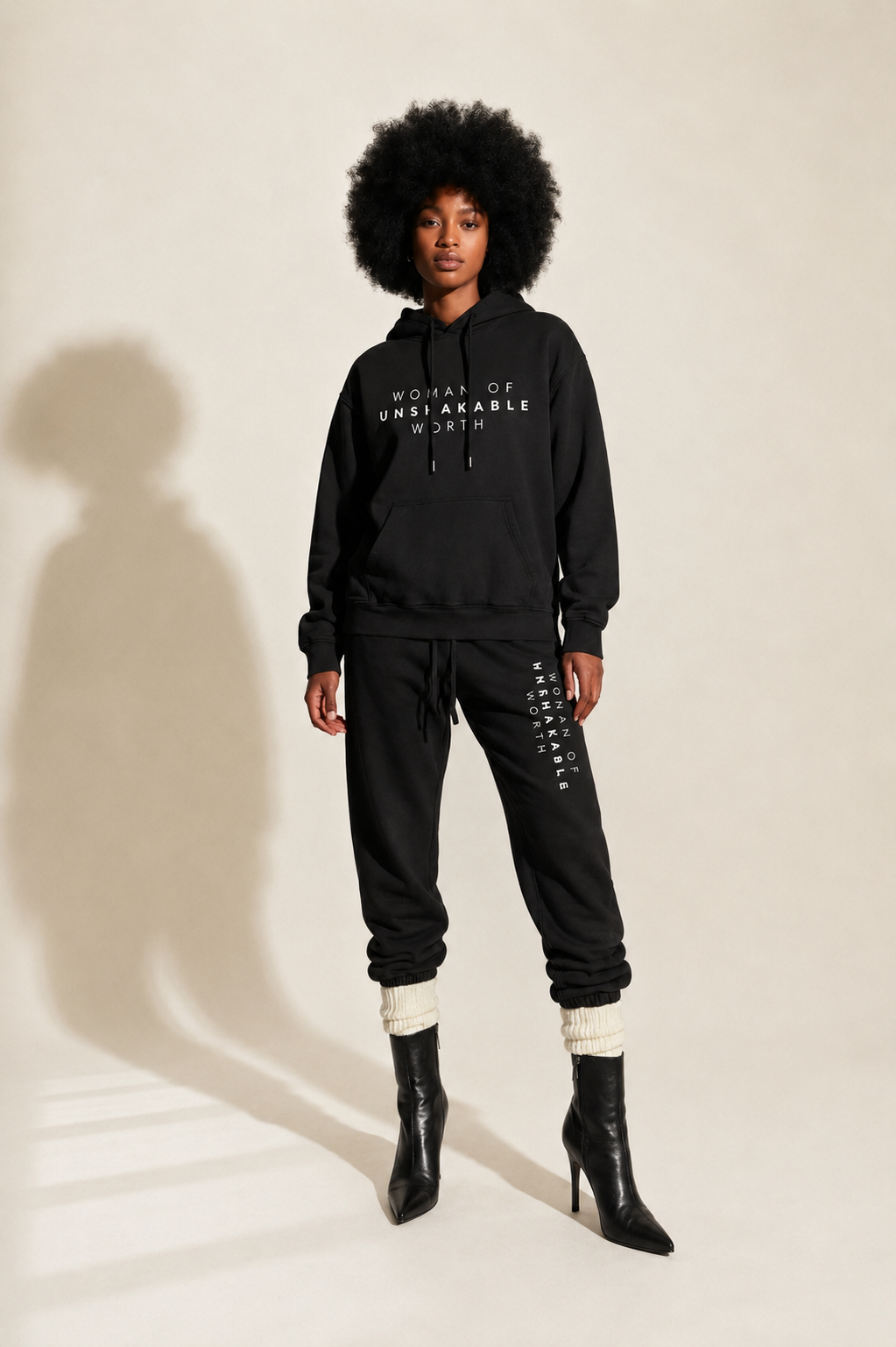 woman of unshakable worth Fleece Hoodie-0