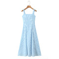 Light luxury style sexy scissor flower shoulder strap long skirt