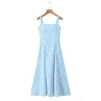 Light luxury style sexy scissor flower shoulder strap long skirt