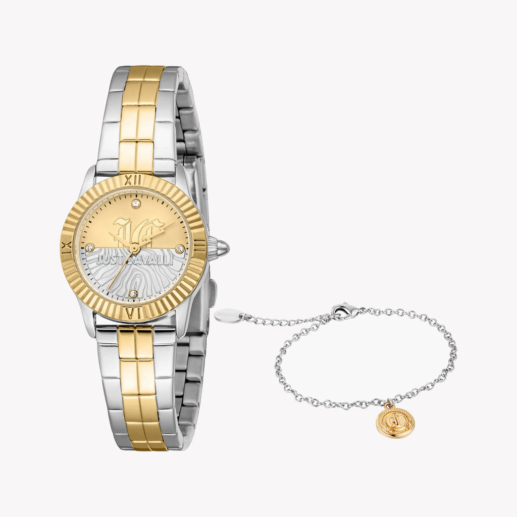 Just Cavalli Women's Two-Tone Watch, Silver & Gold | Jc1l328m0075