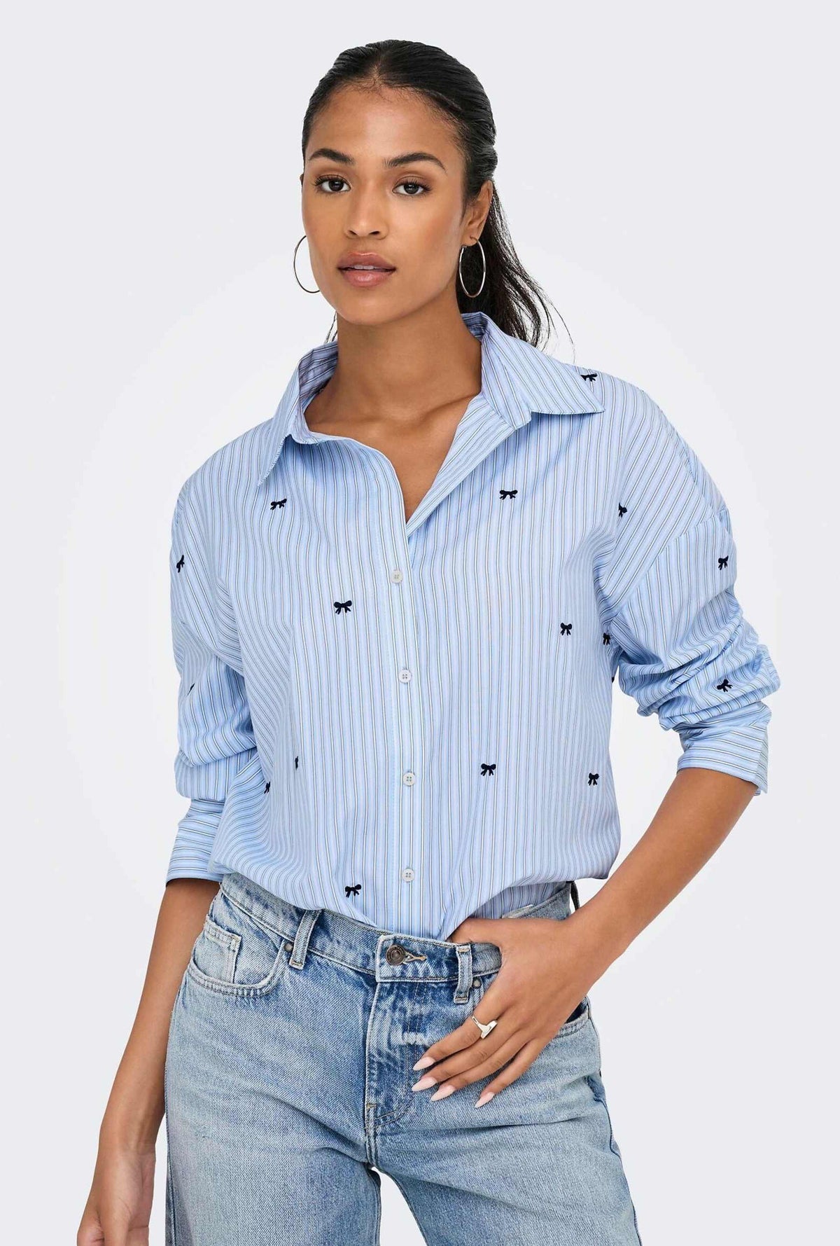Striped Bowknot Blouse