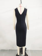 Women's High-end Light-luxury and Niche Bowtie Ostrich Hair Bandage Dress for Special Occasions