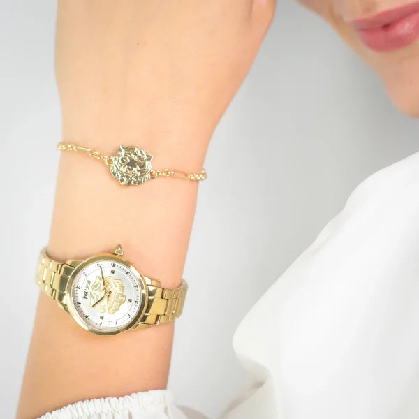 Just Cavalli Women's Gold Alloy Watch, Silver Dial | Jc1l334m0055