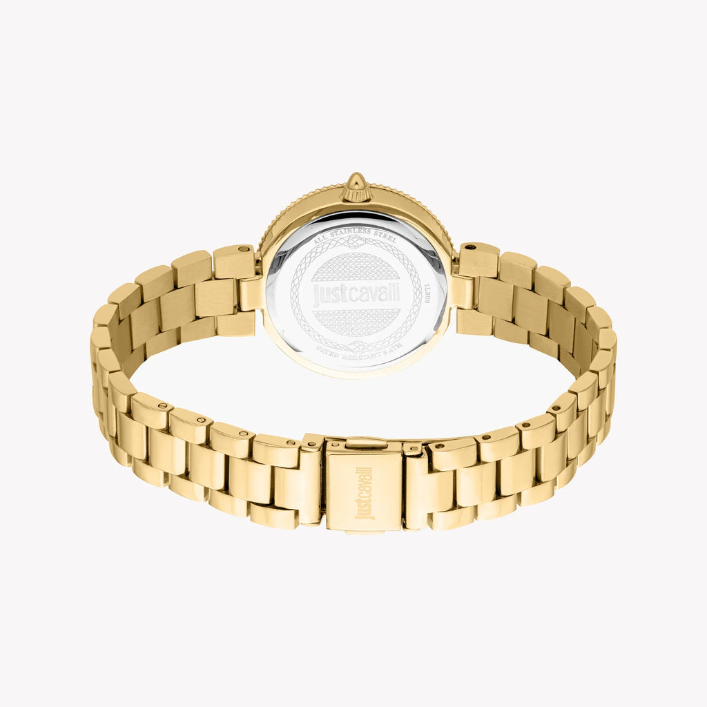 Just Cavalli Women's Gold Watch, Turquoise Dial | Jc1l308m0055