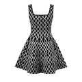 New niche design water ripple contrasting color waist slimming fashion suspender dress