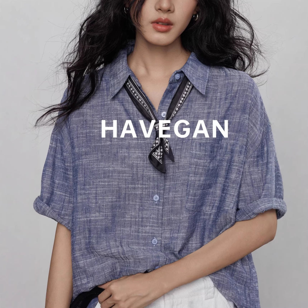 Loose Commute Shirt for Women Short Sleeve Casual Top with Rich Aesthetic