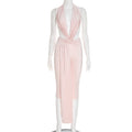 Sexy Halter Backless Tie-Back High-Waisted Cropped Jumpsuit