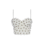 Women's Designer Style Strapless Bra Camisole One-Piece Floral Boned Bustier