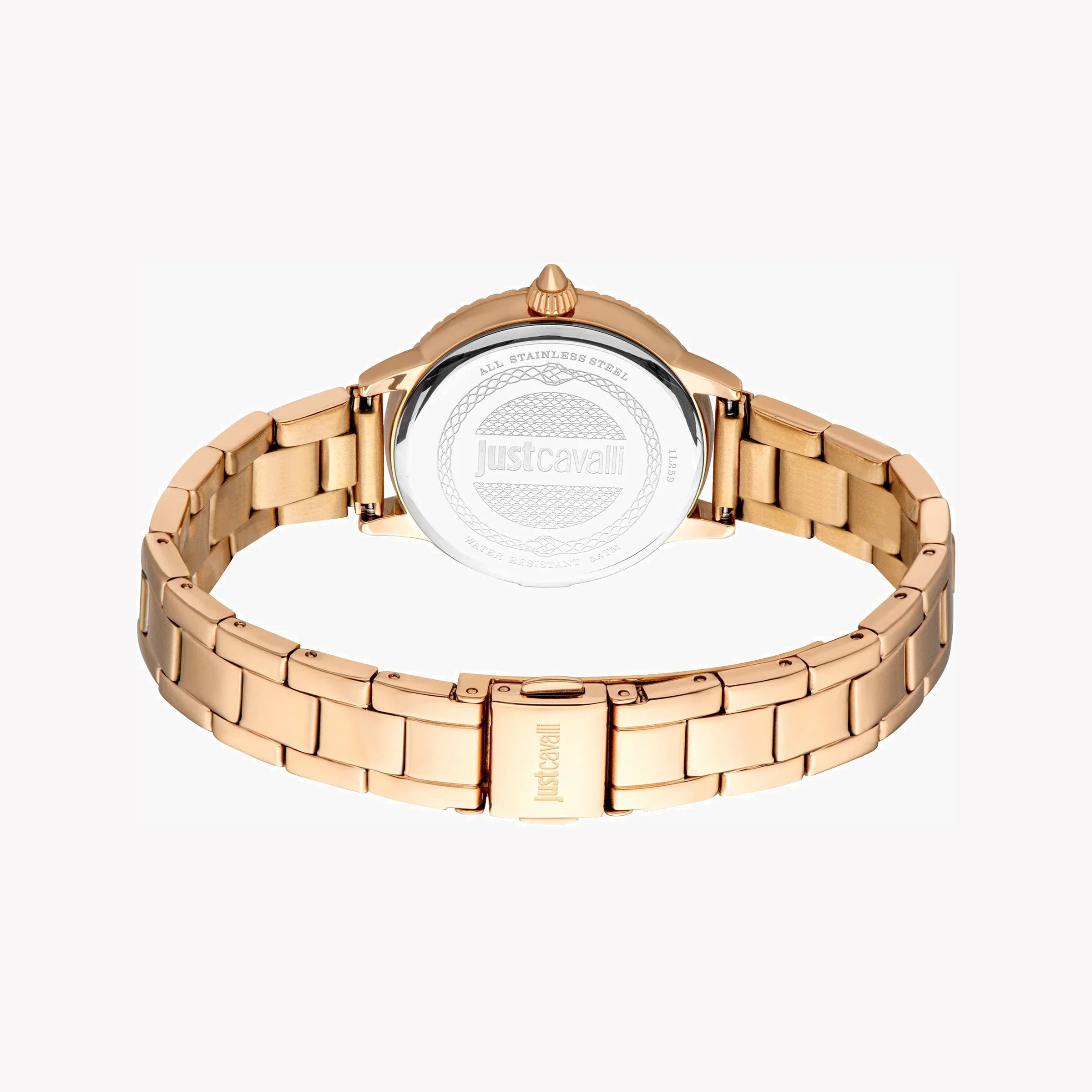 Just Cavalli Women's Rose Gold Stainless Steel Watch, Silver Dial | Jc1l259m0075