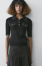 Ribbed Polo T-Shirt