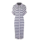 Spring Hearts Love Printed Dress Cardigan Button Dress Elegant Flare Sleeve Designer Clothing 8958