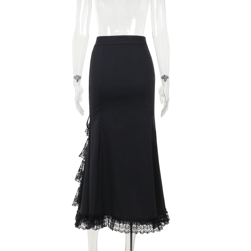 Chic Fitted Fish Tail Tie Waist Skirt for Women, Bodycon Design, Sexy and Elegant Look