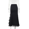 Chic Fitted Fish Tail Tie Waist Skirt for Women, Bodycon Design, Sexy and Elegant Look