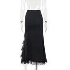 Chic Fitted Fish Tail Tie Waist Skirt for Women, Bodycon Design, Sexy and Elegant Look