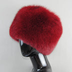 Fashion Real Fur Hats Winter Hats For Women Natural Fox Fur Beanies Real Fox Bomber Hat Fluffy Popular Russian Female Round Cap