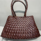Trendy Retro Large Capacity Handbag Pure Handmade Woven Maternity Bag Commuter Shoulder Tote Bag