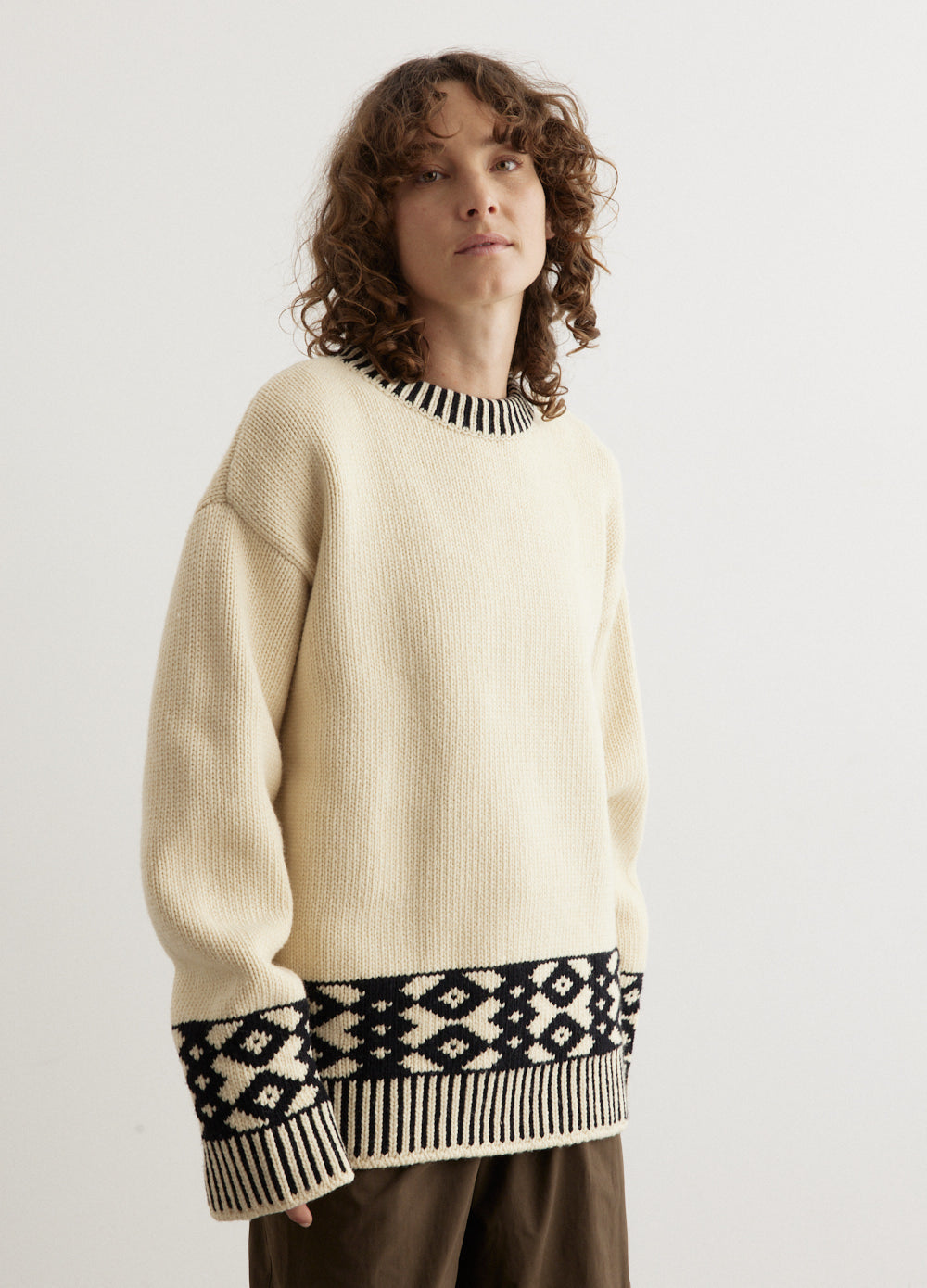 Wool jacquard sweater