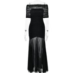 European and American style strapless patchwork backless slim fit long dress sexy and fashionable dress