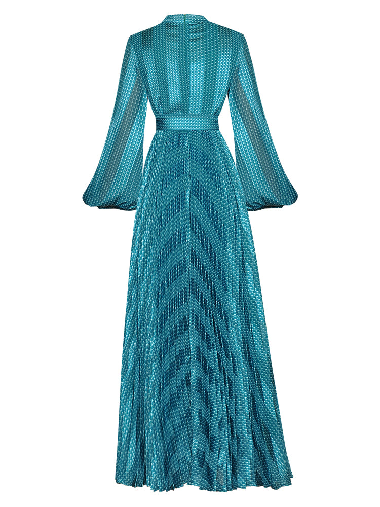 Women's Fashion Casual Pleated Slim Waist Royal Sister Pure Desire French Dress