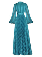 Women's Fashion Casual Pleated Slim Waist Royal Sister Pure Desire French Dress