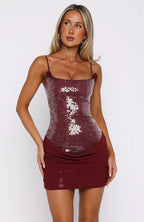 Sequin Beaded Mini Dress