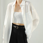 Design Sense Acetate Linen Air Conditioning Shirt Loose Fit Single Pocket