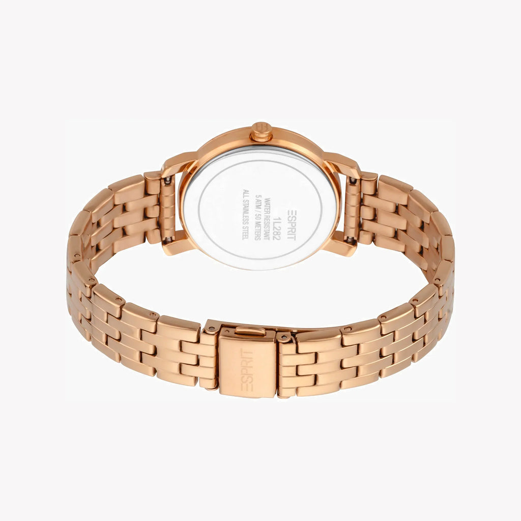 Esprit Women's Rose Gold Stainless Steel Watch, Round Case | Es1l202m0035