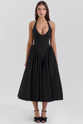 V-Neck Backless Dress