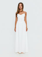 Lace up A-line solid dress