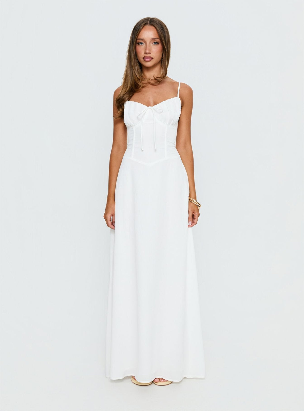 Lace up A-line solid dress