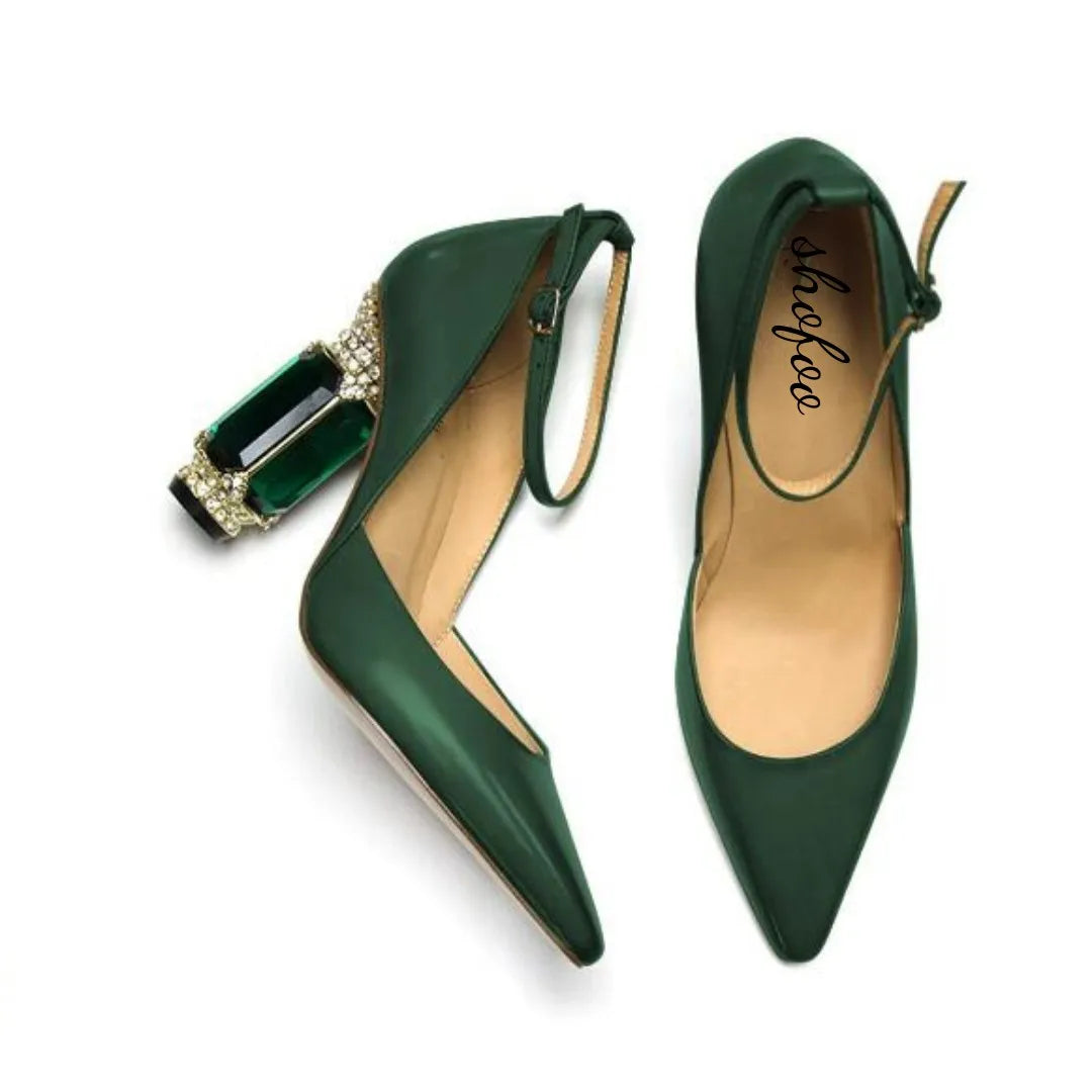 shoes Fashion women's high heels. About 10.5 cm heel height. Crystal heel Four Seasons Women's Shoes Pointed shoes 34-45