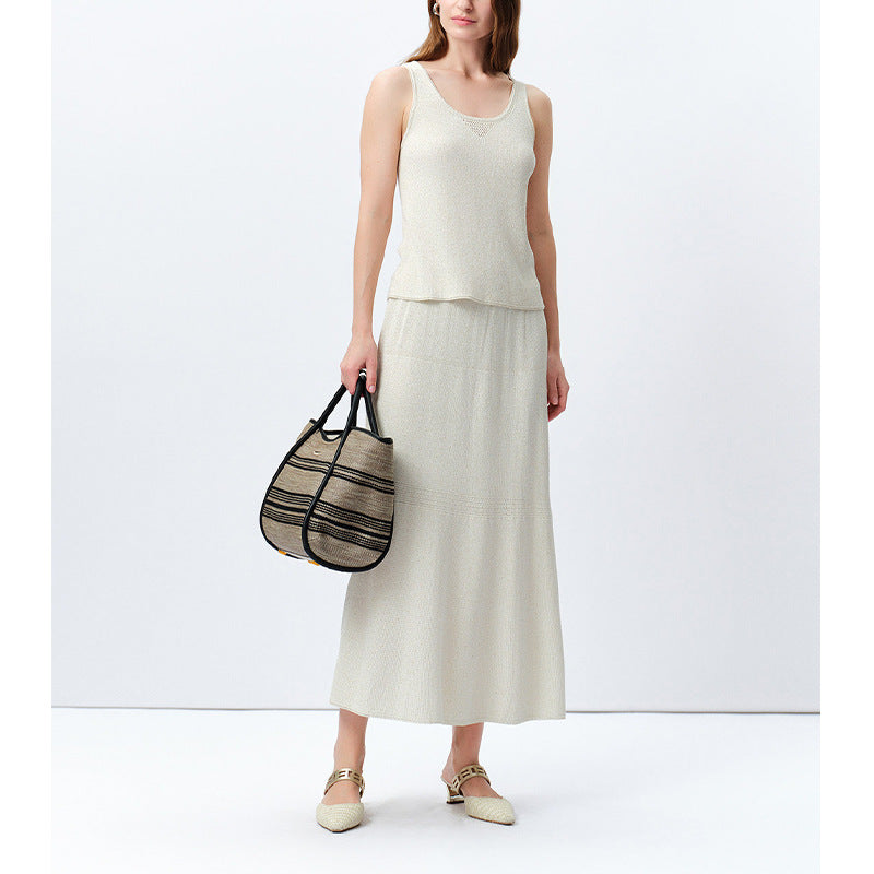Elegante Knit Strap Top for Women, Casual and Charming, Simple Sleeveless Blouse