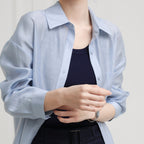 Design Sense Acetate Linen Air Conditioning Shirt Loose Fit Single Pocket