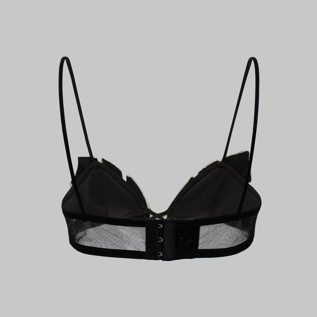 Strapless Crop Top with Rhinestone Chain Leaf Design Fitted Camisole