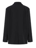 Fashion Women's Blazer Notched Collar Single Breasted Rhinestone Irregular Loose Solid Suit Jackets Autumn New