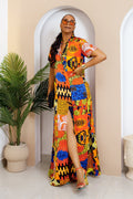 Vibrant Printed Silk Kaftan Dress-1