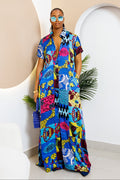 Divine Multi-Color Ankara Kaftan Dress-1