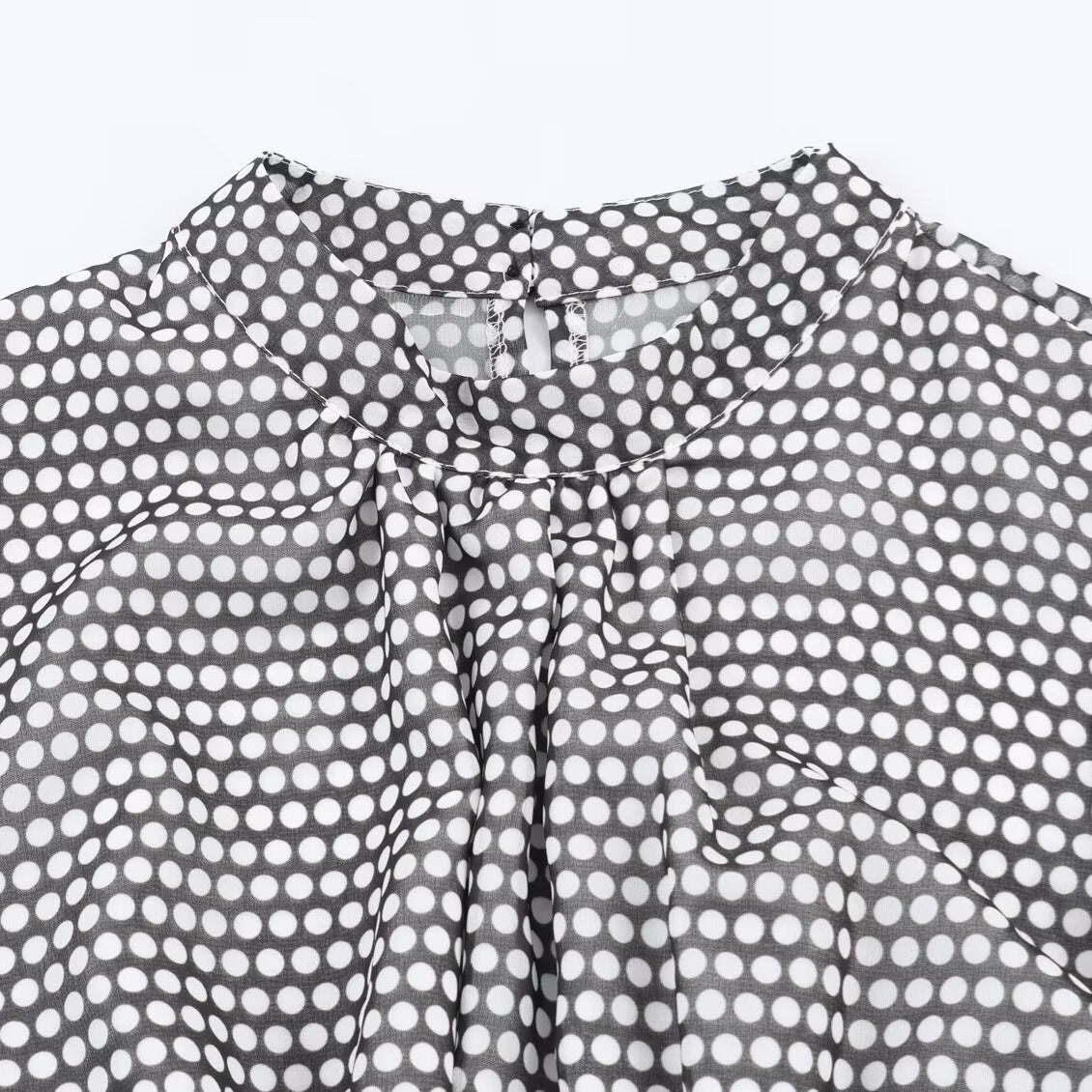 Retro style irregular design wave point dress