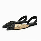 Flat Sandals Woman Flat Slingback Shoes Pointed toe Designer Luxury Elegant Low heel