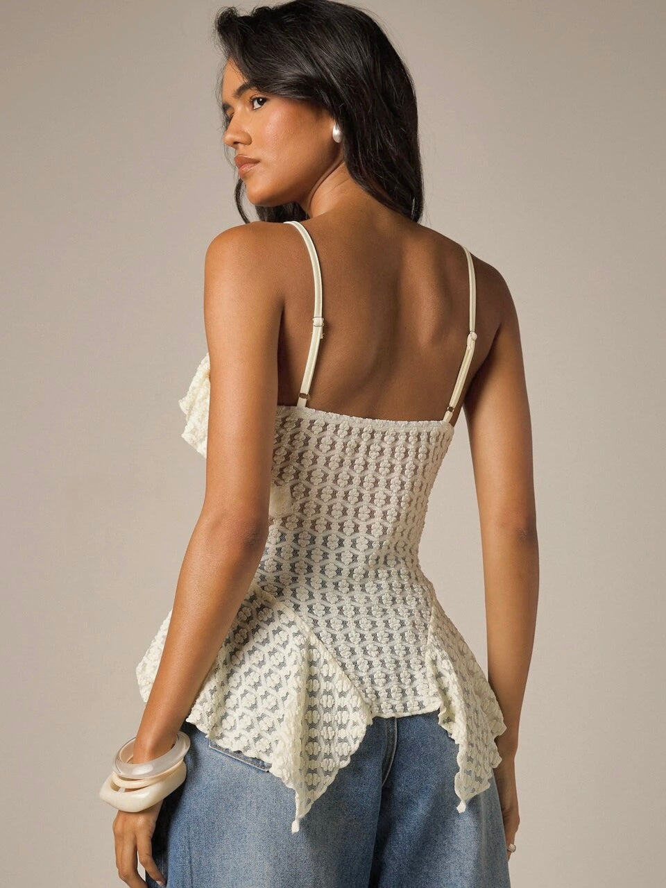 Lace ruffle top