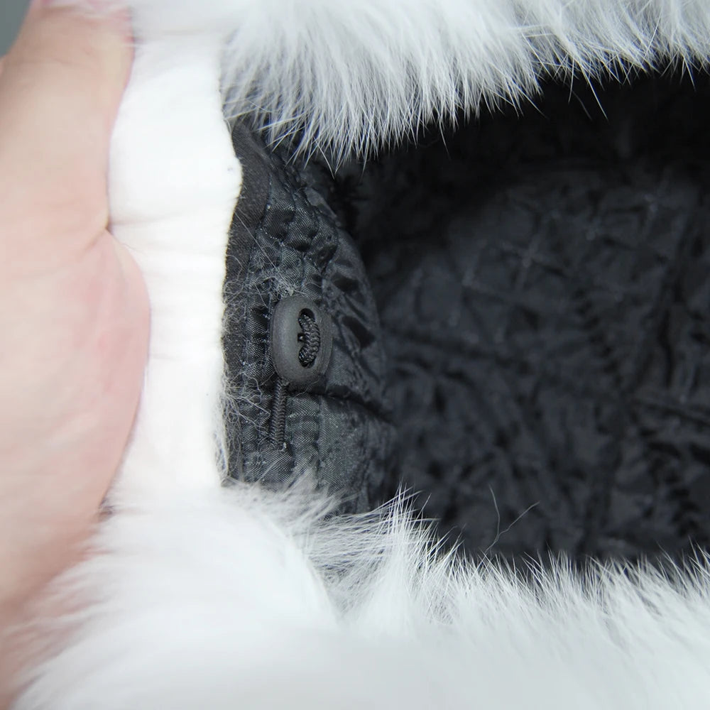 Fashion Real Fur Hats Winter Hats For Women Natural Fox Fur Beanies Real Fox Bomber Hat Fluffy Popular Russian Female Round Cap
