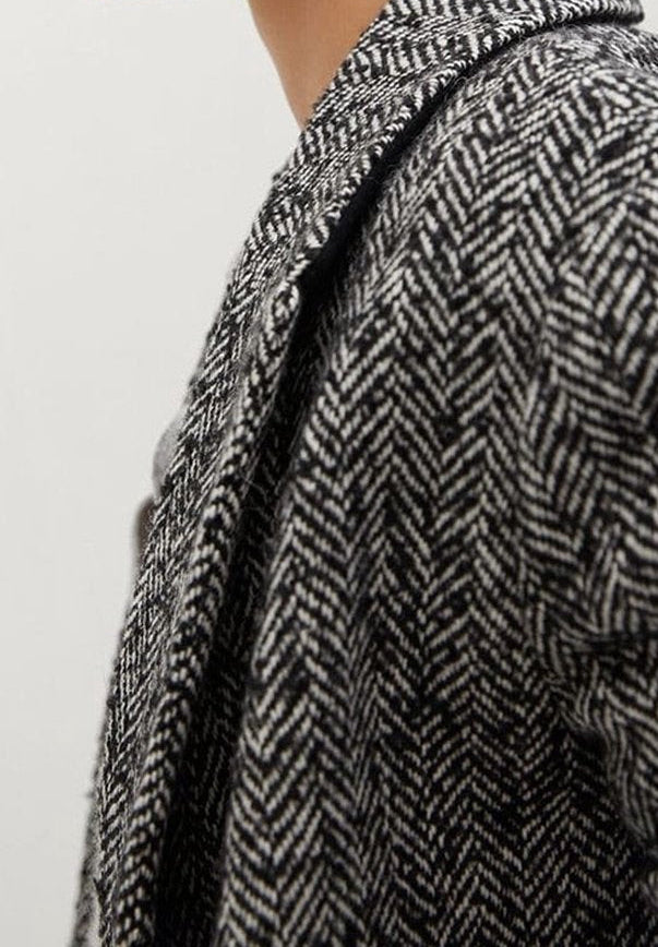Herringbone Wool Coat