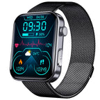 F300 smartwatch ECG electrocardiogram monitoring SOS fall alarm blood glucose and blood pressure watch HRV report