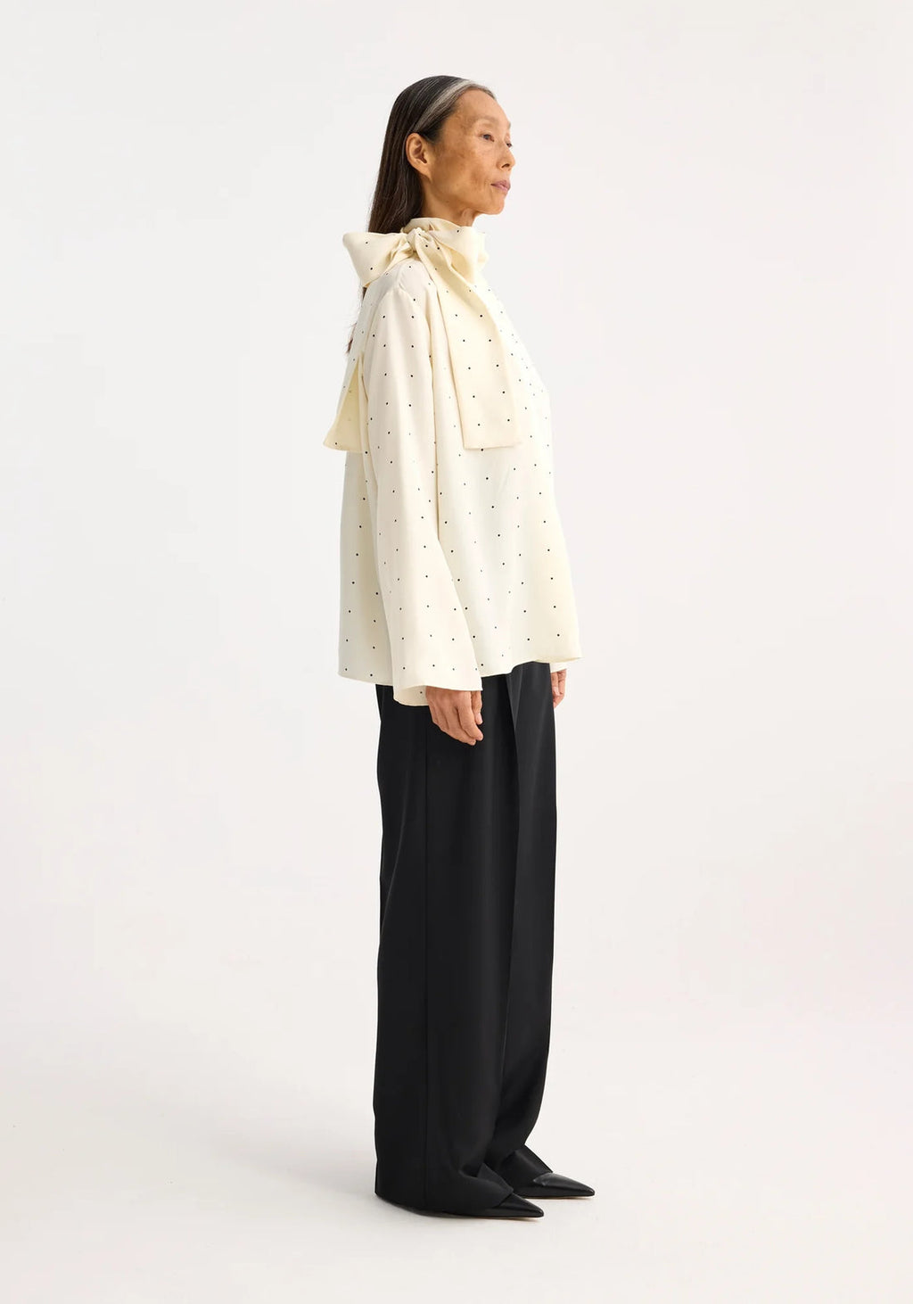 Satin scarf shirt