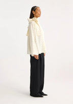 Satin scarf shirt